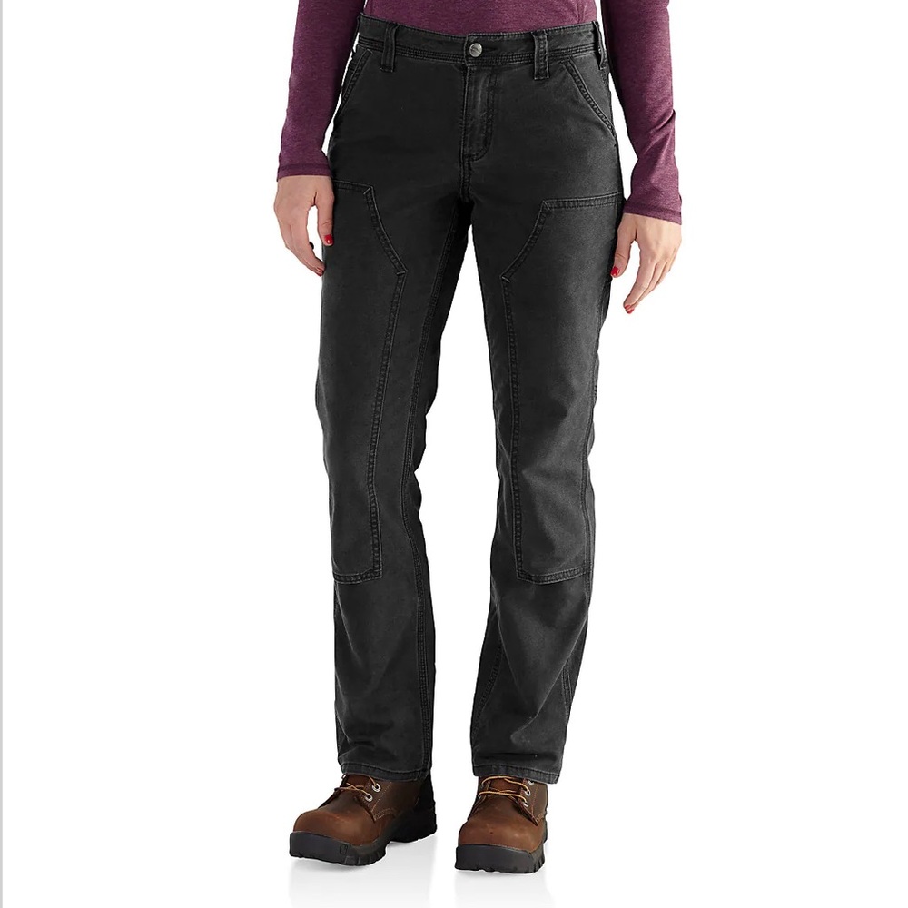 Size 2. Black Carhartt double front pants.